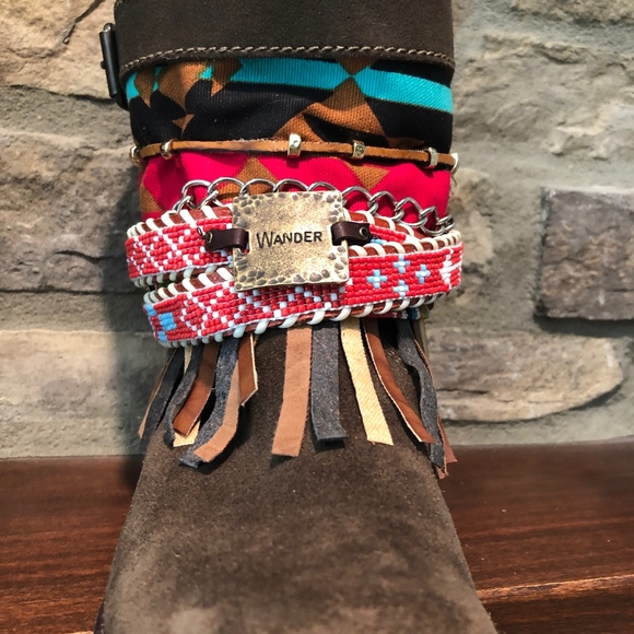 Up cycled Women's suede boots - Picture 2 of 4